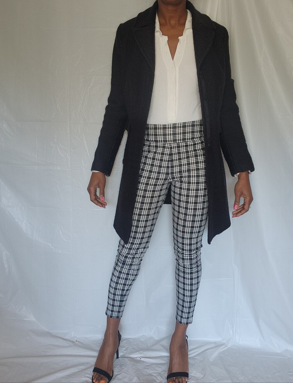 Black Wool Blend Long Coat
